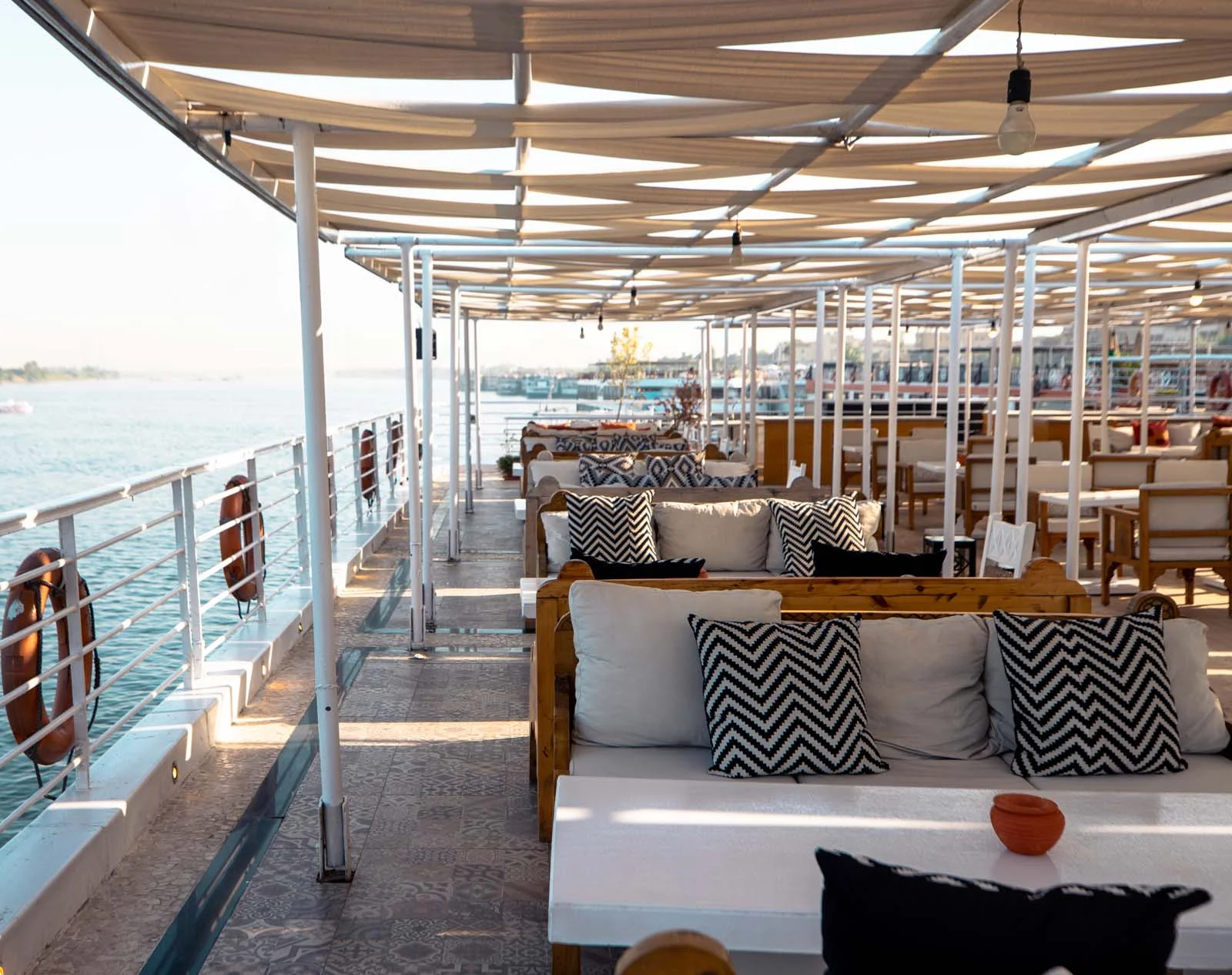 Sun deck of the Farida Nile Cruise Nile cruise